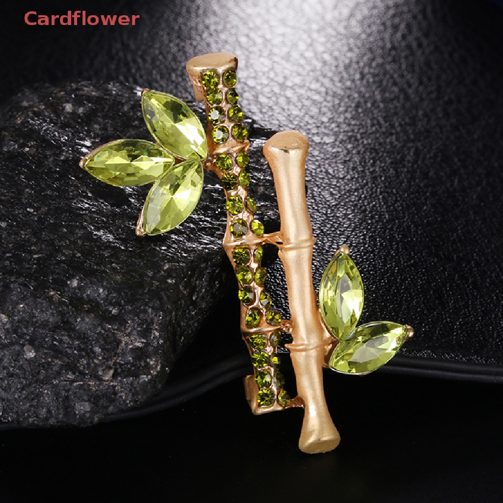 Trâm Cài Áo Hình Cây Tre Tráng Men Đính Đá Pha Lê Mới