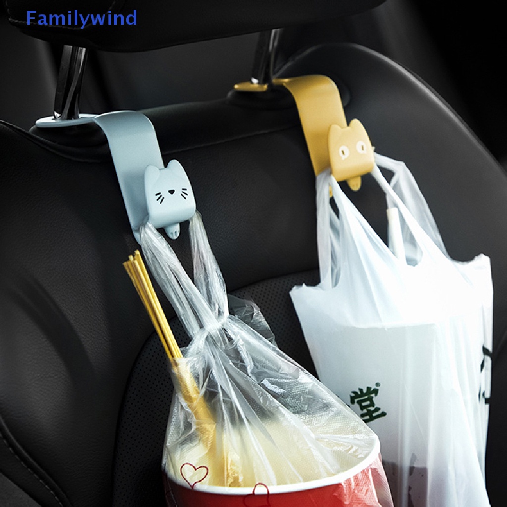 Set 2 Móc Treo Đồ Gắn Sau Ghế Xe Hơi Hình Mèo Dễ Thương