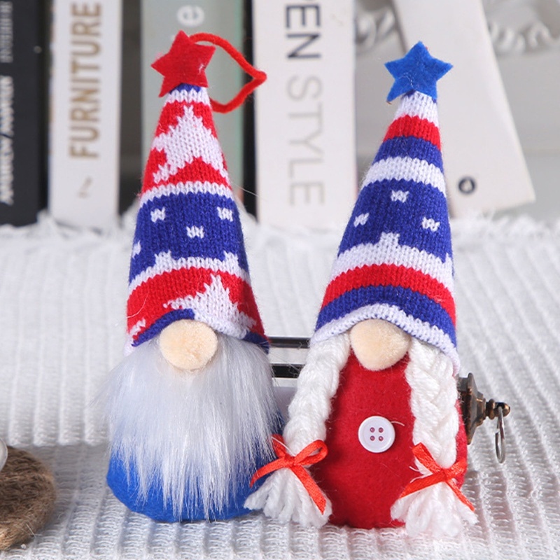 Búp Bê Gnome Patriotic Treo Trang Trí Ngày Độc Lập