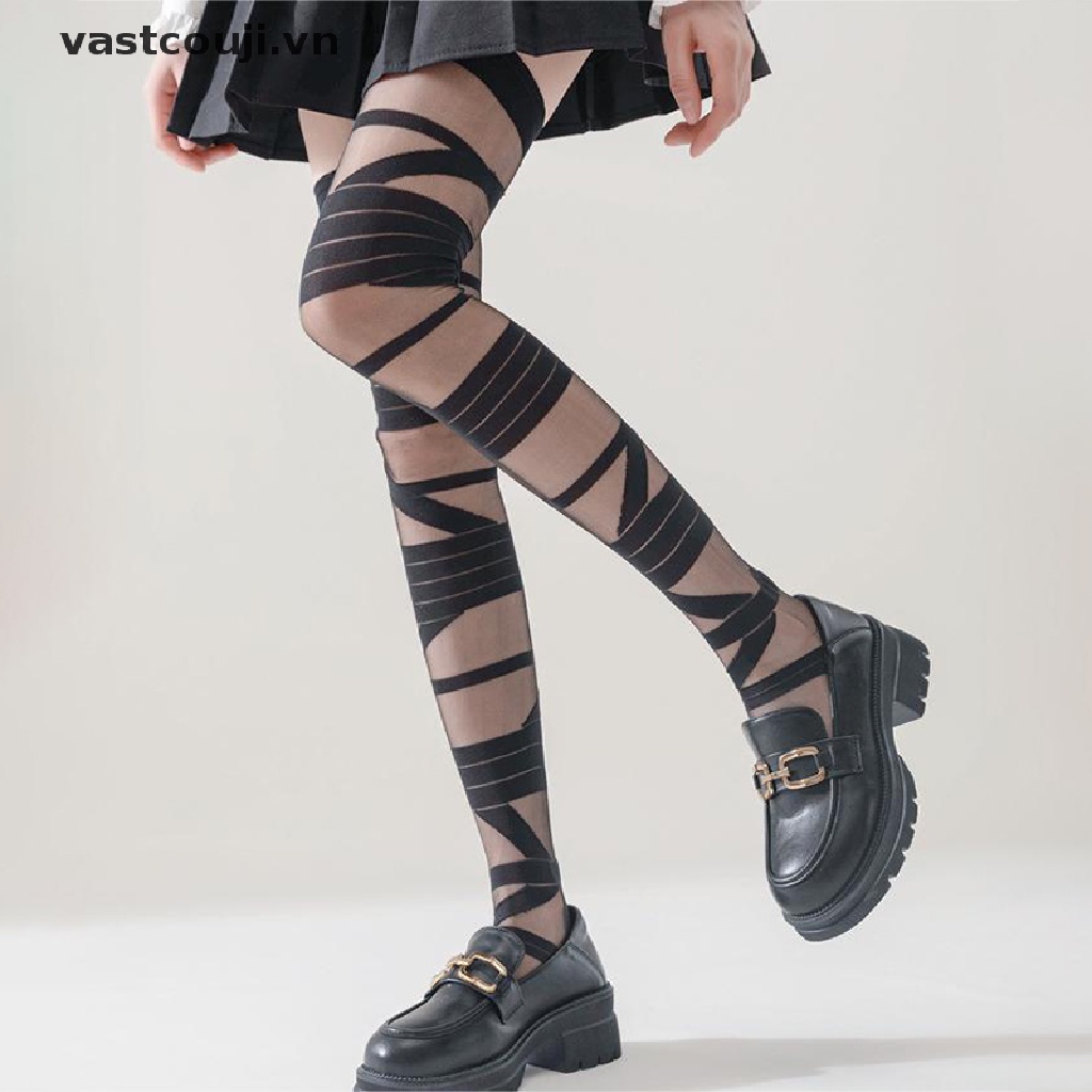 1 Đôi Tất Len Dài Qua Gối Đan Dây Chéo Phong Cách Lolita Gợi Cảm Cho Nữ