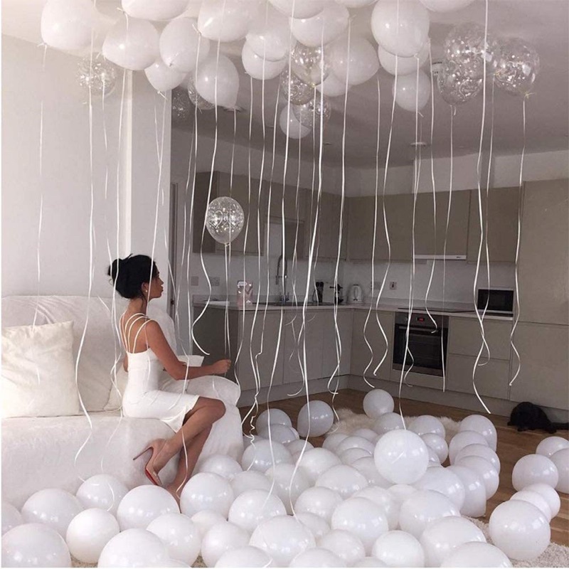 Bóng Cao Su Tròn Trắng Đủ Size 5",10",12",18",24",36"