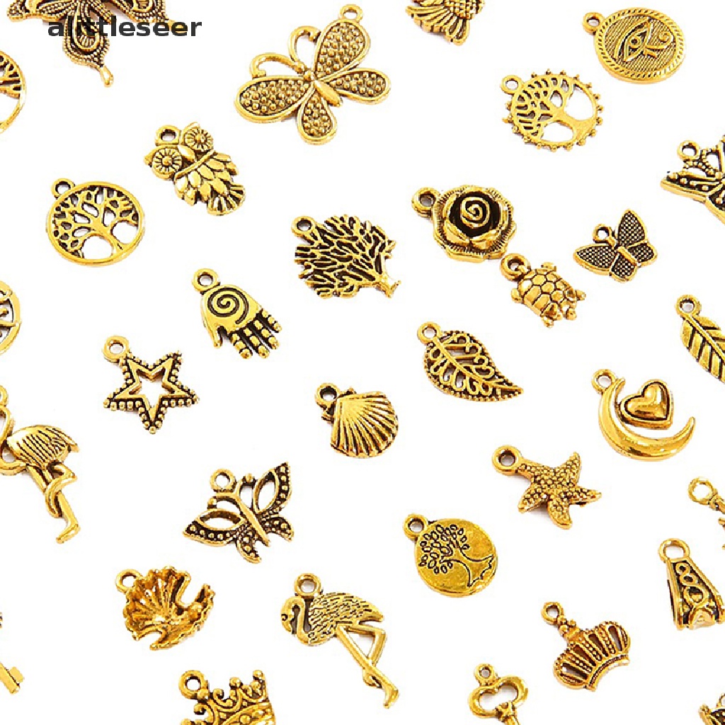 Set 10 Mặt Vòng cổ / Vòng Tay / Trang Sức Bằng Kim Loại Phong Cách Vintage DIY