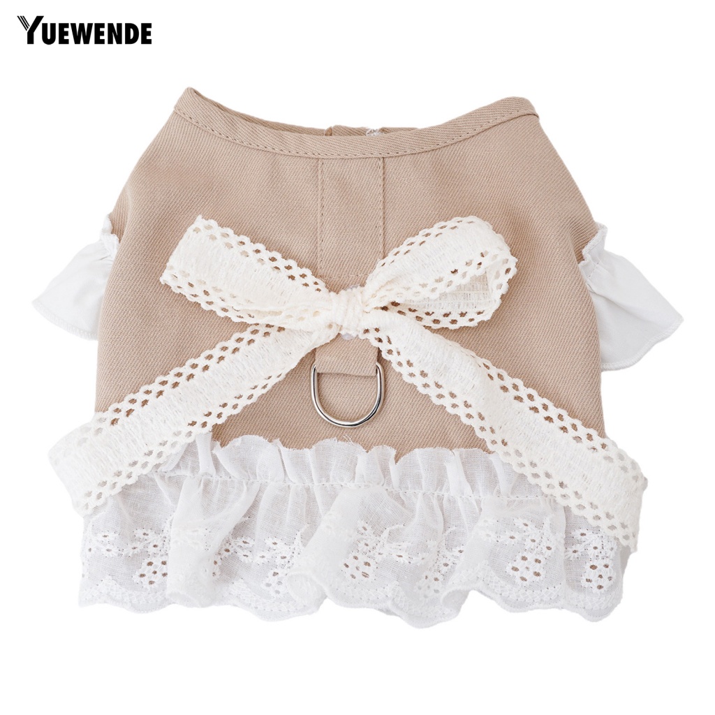 Yue.z Trang Phục Họa Tiết Hoa Viền Ren Trắng Cỡ Nhỏ Vừa Nhỏ Cho Thú Cưng