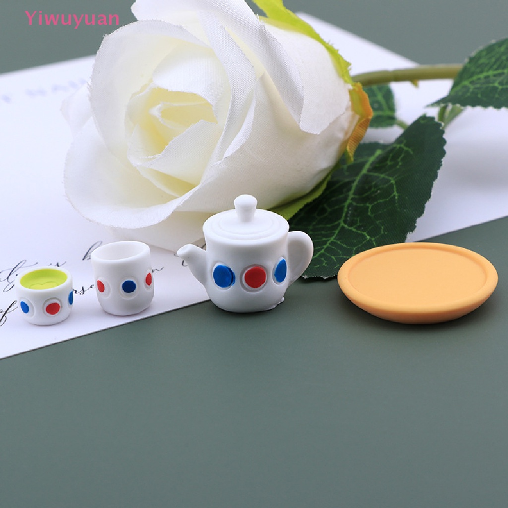 Set 4 Ấm Trà / Đĩa / Ấm Trà Trang Trí Nhà Búp Bê Diy Mới