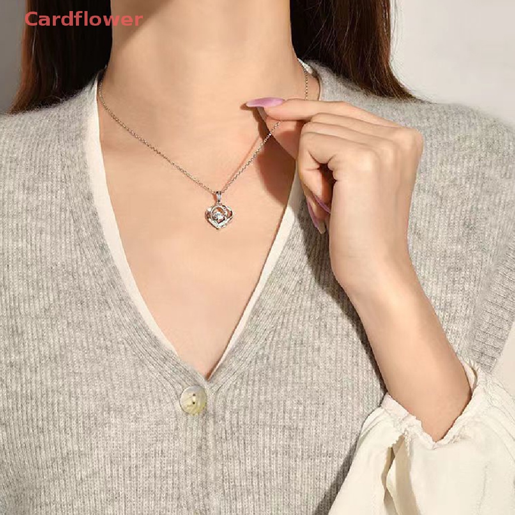 Vòng cổ Mặt Trái Tim Đính Đá Pha Lê Xanh Bằng Thép Không Gỉ Thời Trang Mới