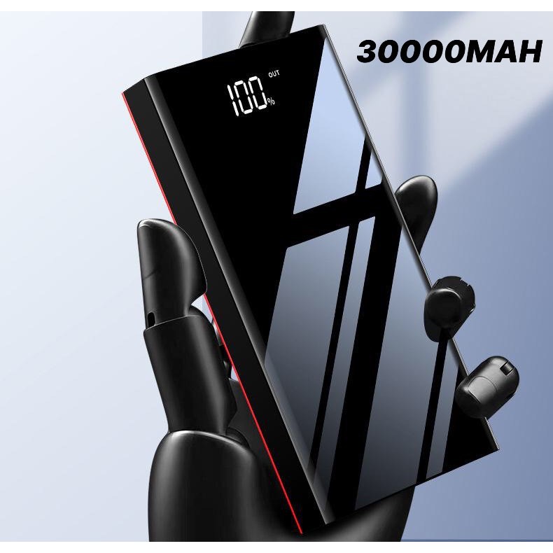 SẠC CỰC NHANH - PIN SẠC DỰ PHÒNG 30000MAH MẶT GƯƠNG ĐEN HUYỀN THOẠI |Dũng 1