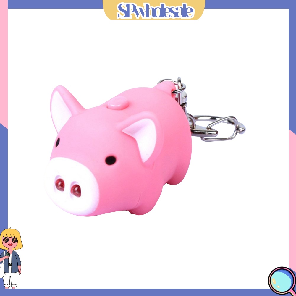<SPwholesale> Móc Khóa Heo Con Có Đèn LED Dễ Thương