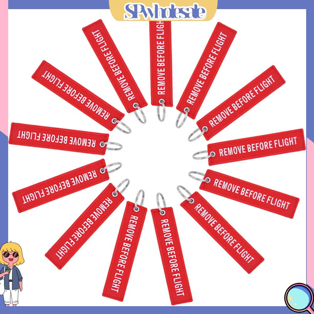 <SPwholesale> Móc Khóa Thêu Chữ Remove Before Flight Thời Trang