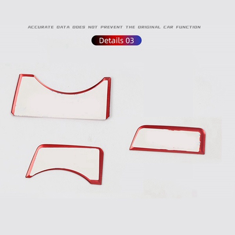 Bộ 5 Miếng Dán Nút Điều Khiển Trung Tâm Đa Phương Tiện Màu Đỏ Cho Toyota RAV4 2019-2021