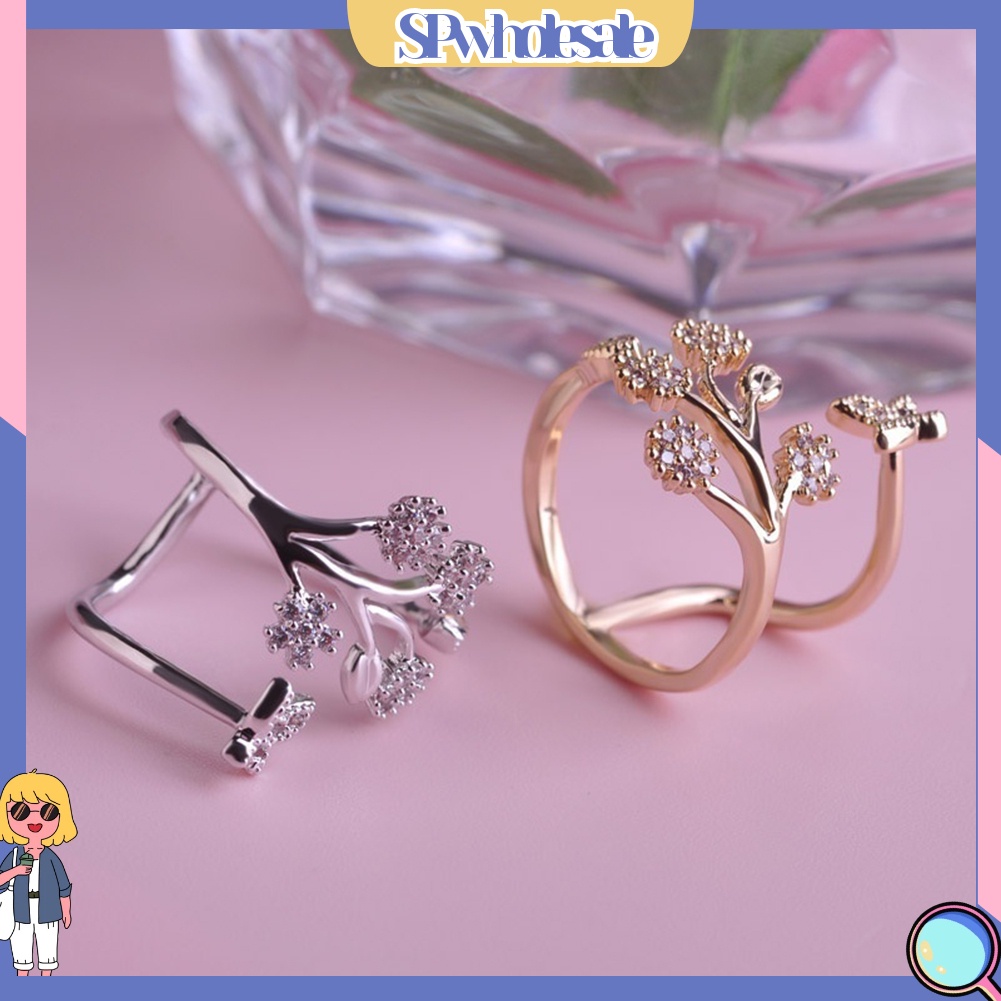 <SPwholesale> Nhẫn Đính Hôn Bạc Họa Tiết Bướm Đáng Yêu Dành Cho Nữ