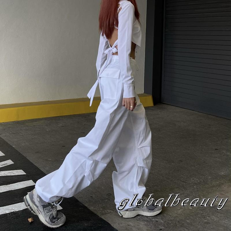 Quần Dài Lưng Thun Dây Rút Màu Sắc Đơn Giản Thời Trang Mùa Hè Cho Nữ