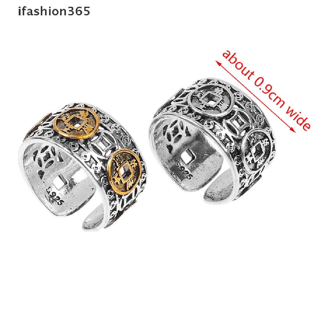 Nhẫn Hở Hình Đồng Xu Hoàng Đế Năm Cánh Phong Cách Vintage Thời Trang ifashion365 Có Thể Điều Chỉnh Cho Nam Và Nữ