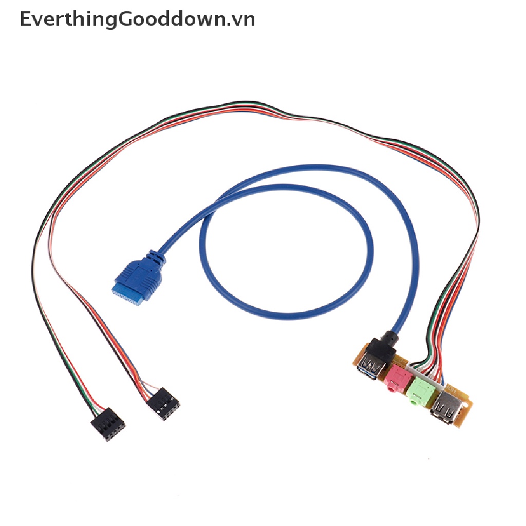 Everthinggooddown Cổng USB 2.0 + 3.0 Cho Máy Tính Dây Cáp Âm Thanh 70cm vn