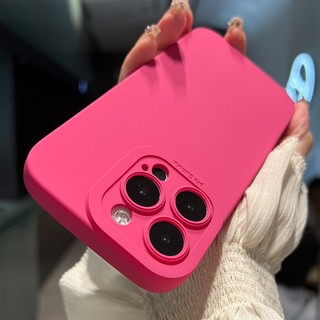 Ốp Điện Thoại Silicon Mềm Chống Sốc Màu Đỏ Hồng Sang Trọng Cho Iphone 11 12 13 14 Pro MAX 14PLUS