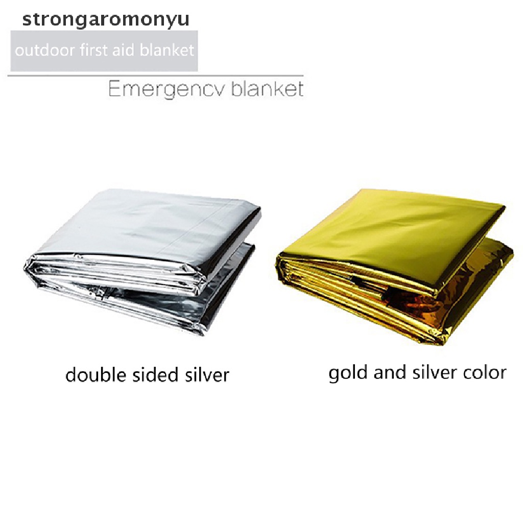 Chăn Sơ Cứu Một Mặt Kích Thước 210 * 160 cm Bằng Lá Nhôm Màu Vàng / Bạc Giữ Ấm Tiện Dụng