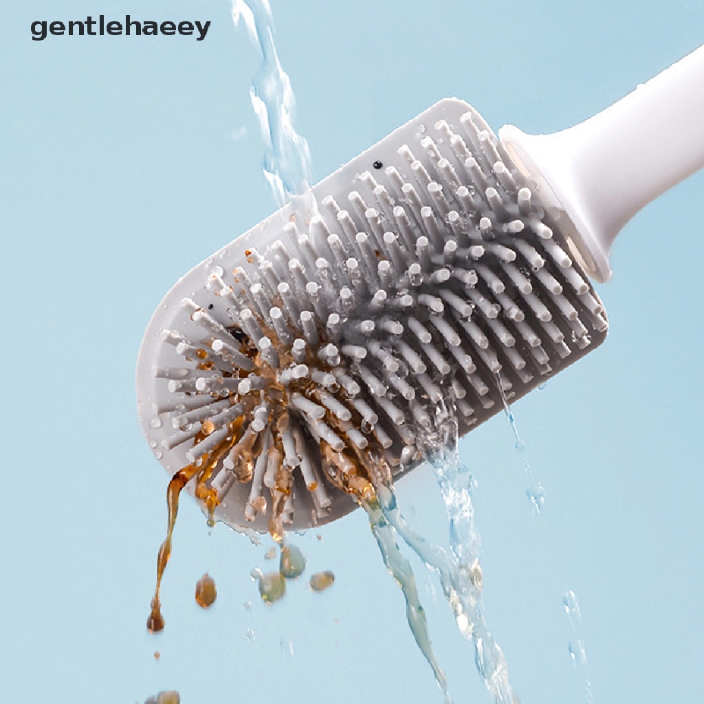 1 Bộ Cọ Chà Bồn Cầu Bằng Silicone Cán Dài Chất Lượng Cao