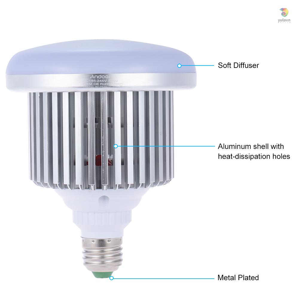 Bóng Đèn LED Chụp Ảnh Andoer 50W 5500K 72 Hạt E27 E20 Chuyên Dụng Cho Andoer 50W 5500K 72