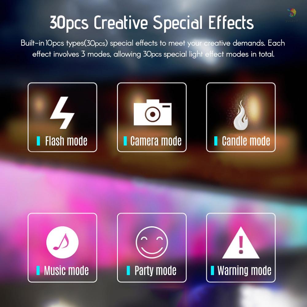 Đèn LED RGB Andoer 3000K-6500K 30 Hiệu Ứng Đặc Biệt Có Thể Điều Chỉnh Độ Sáng 30 Hiệu Ứng Đặc Biệt CRI 95 Cho Máy Ảnh Chân Dung