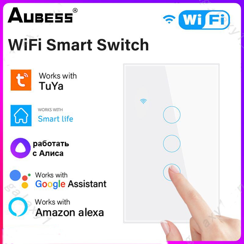 Tuya Công Tắc Cảm Ứng Wi-fi Thông Minh Điều Khiển Từ Xa Rf Yêu Cầu Trung Tính 1/2/3/4 Điều Khiển Bằng Giọng Nói Điều Khiển Alexa Google Home Assistant