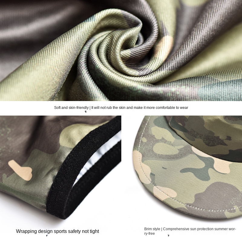 Mũ Trùm Đầu Kiêm Khẩu Trang Chống Nắng In Họa Tiết Rằn Ri Dùng Khi Đi Câu Cá / Đạp Xe Thể Thao Ngoài Trời Mới