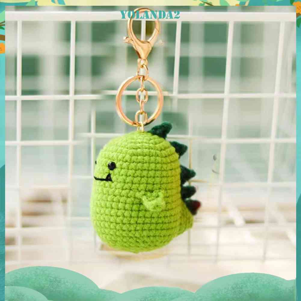 Móc Khóa Hình Khủng Long Đan Len Dễ Thương Cho Người Mới Bắt Đầu