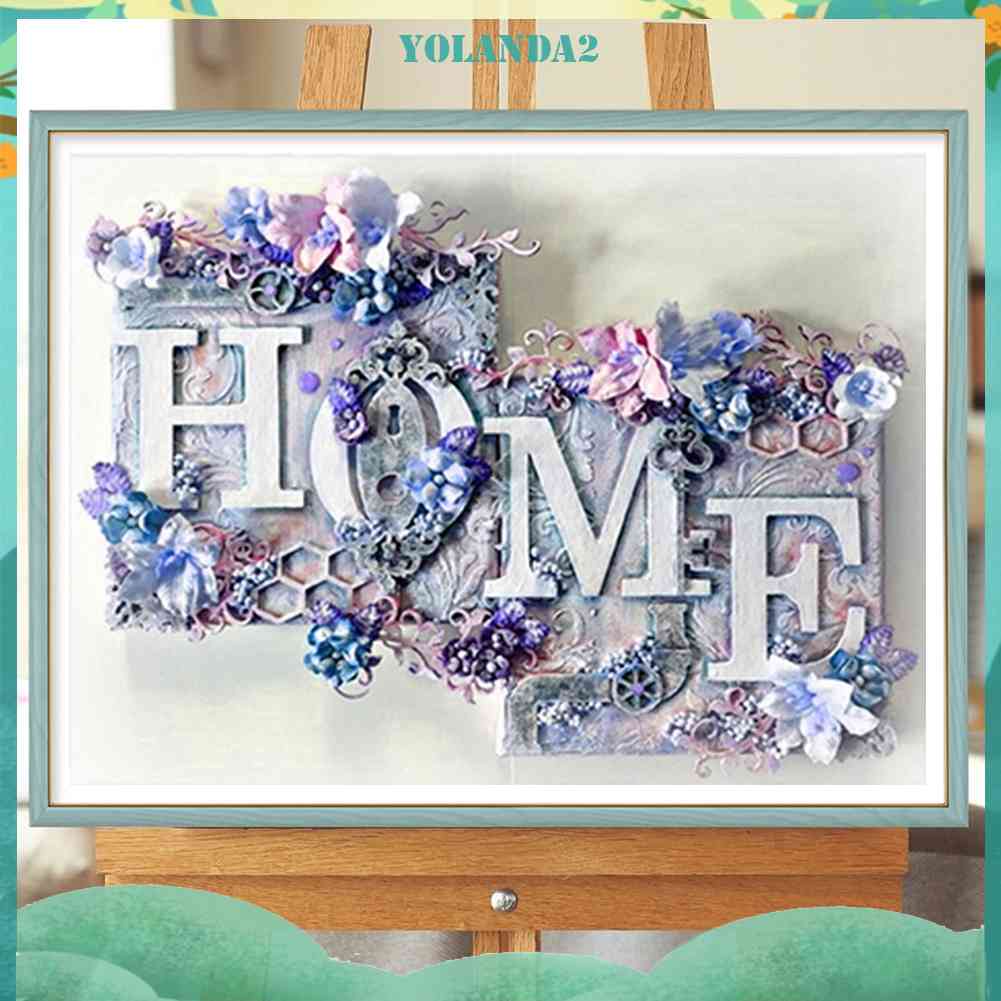 Tranh Đính Đá Kim Cương Toàn Bộ 5D DIY Hình Chữ Cái Trang Trí Nhà Cửa