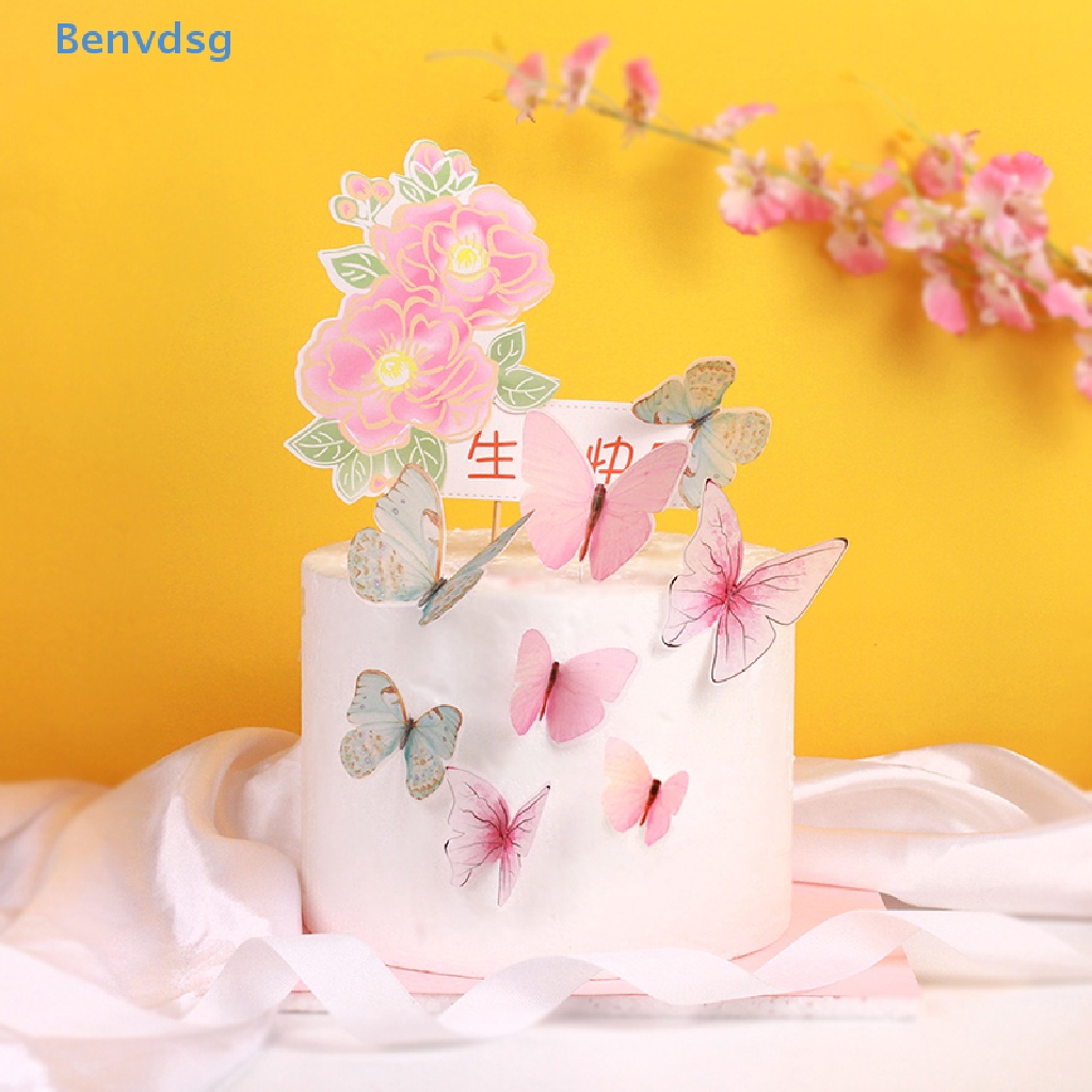 1 Set Que Cắm Trang Trí Bánh Kem Hình Bướm