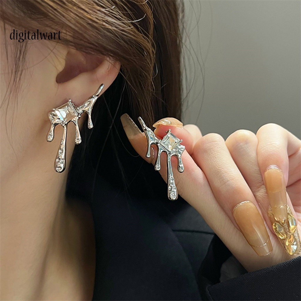 Kỹ Thuật Số| 1 Đôi Bông Tai Đính Đá Zircon Hình Giọt Nước Thời Trang Dành Cho Nữ
