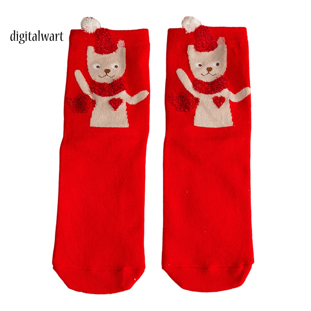Kỹ Thuật Số| 1 Đôi Vớ Giáng Sinh Ống Vừa Dày Co Giãn Thoáng Khí Họa Tiết Hoạt Hình 3D Trang Trí Giáng Sinh / Năm Mới Cho Nữ