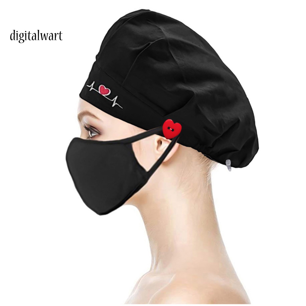 Kỹ Thuật Số| Mũ Lưỡi Trai Thêu Họa Tiết Chấm Bi Phối Nút Có Thể Điều Chỉnh Cho Người Làm Đẹp Beautician