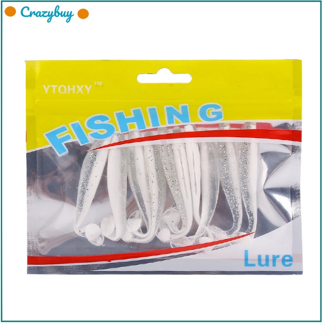 Cr Set 10 Mồi Câu Cá Mềm Mại Hình Chữ T 5.5cm / 1.6g Hai Màu Tiện Dụng