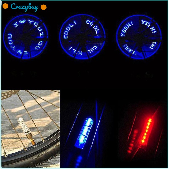 Cr Đèn Led 7 Bóng Cảm Ứng Hai Mặt Gắn Van Xe Đạp Leo Núi