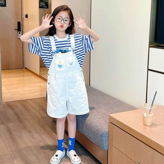 Set Áo Thun Tay Ngắn + Quần Yếm Năng Động Thời Trang Hè Cho Bé Từ 4-5 - 6-8 - 9-10 - 12-14 - 16 Tuổi