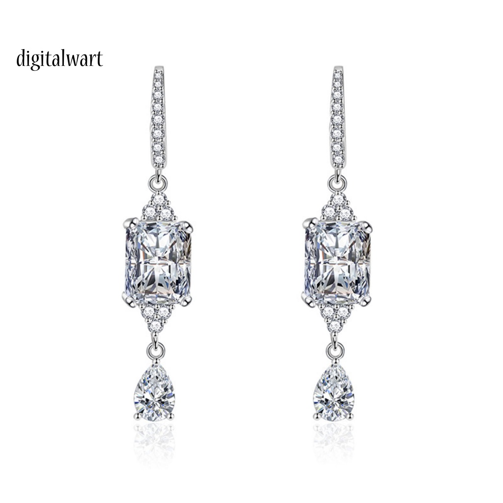 Kỹ Thuật Số| 1 Đôi Bông Tai Móc Hình Giọt Nước Đính Đá Phong Cách Vintage