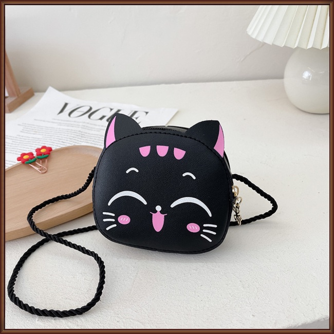 Túi Đeo Vai Da Pu Hình Động Vật Hoạt Hình Đáng Yêu Có Khóa Kéo Cho Bé Gái