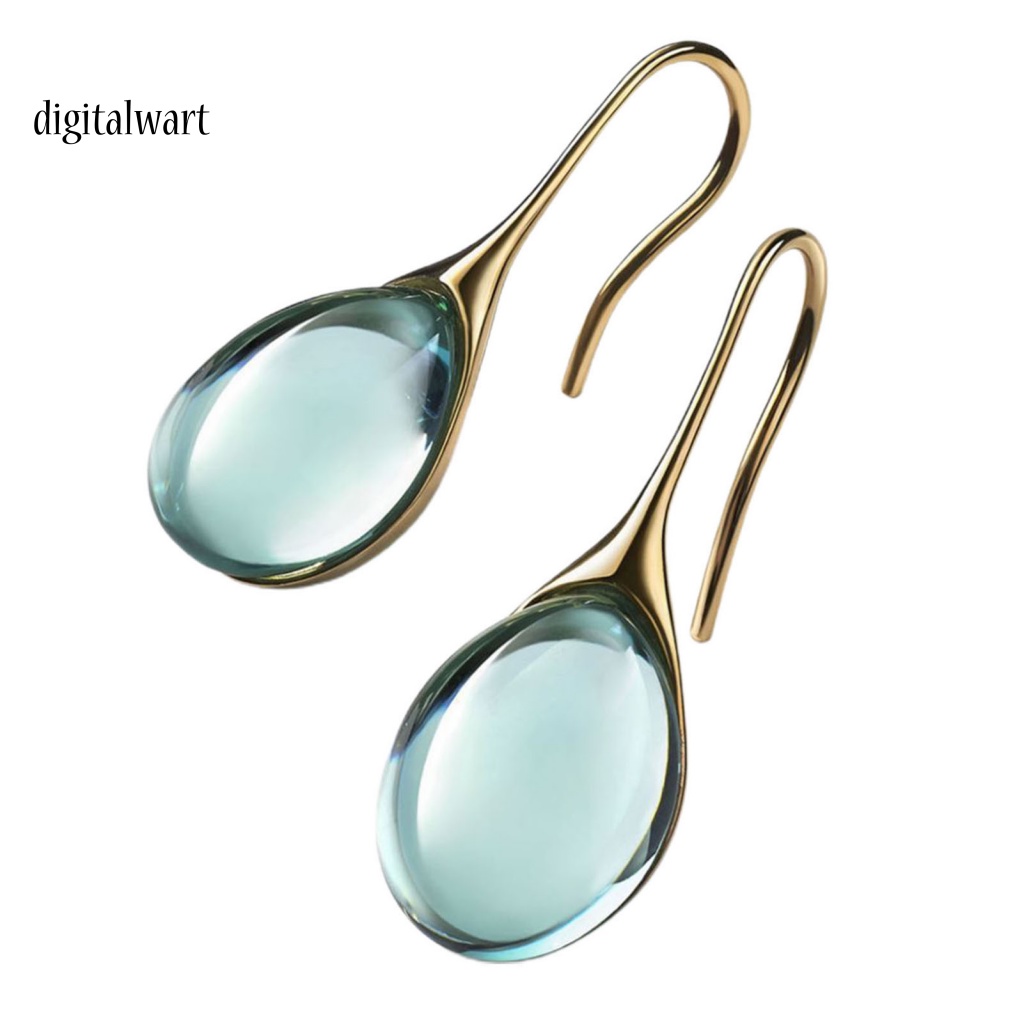 Kỹ Thuật Số| 1 Đôi Bông Tai Hình Giọt Nước Đính Pha Lê Giả Trong Suốt Thời Trang Cho Nữ