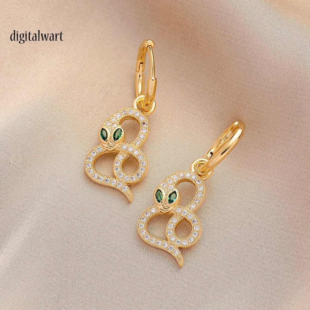 Kỹ Thuật Số| 1 Đôi Bông Tai Dáng Dài Hình Rắn Đính Đá Lấp Lánh Thời Trang Dự Tiệc