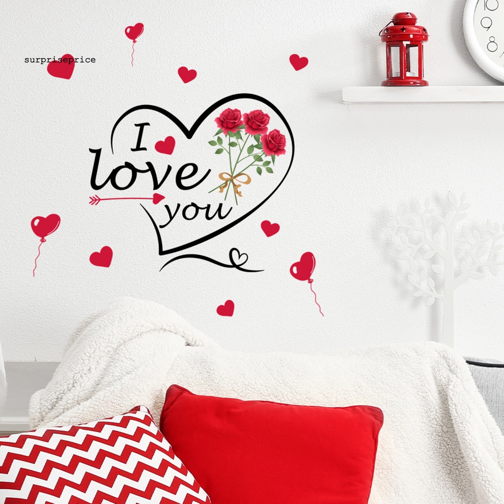 Sticker PVC Dán Tường Tự Dính Chống Nước In Chữ I Love You Dùng Trang Trí Nhà Cửa