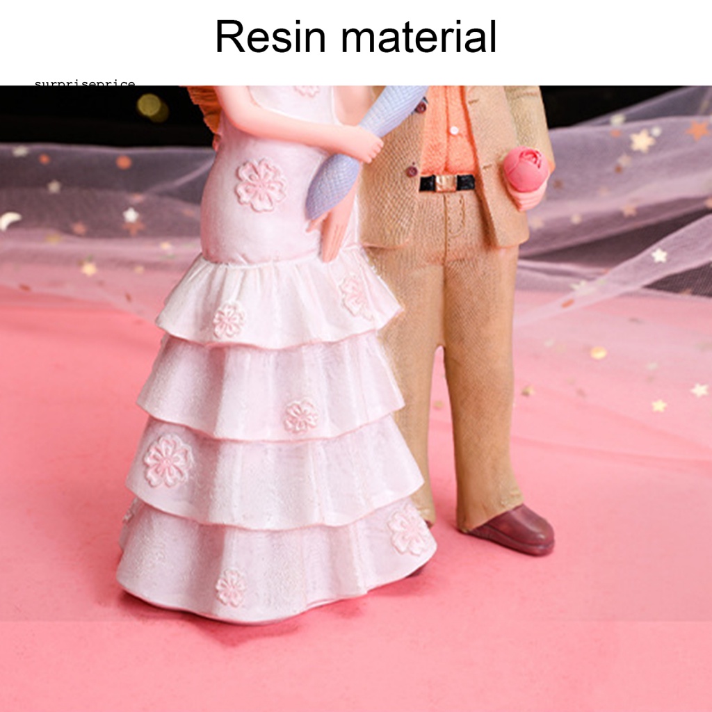 Mô Hình Cô Dâu Chú Rể Biểu Tượng Cảm Xúc Bằng Nhựa Resin Trang Trí Bàn Làm