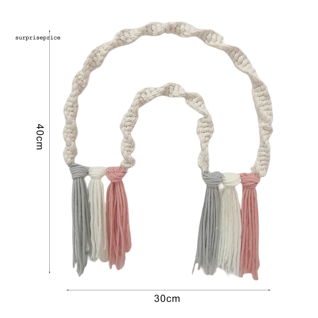 Phụ Kiện Treo Trang Trí Nhà Cửa Hình Cầu Vồng Bằng Vải Dệt Thủ Công Chống Gió Không Cần Khoan Lỗ