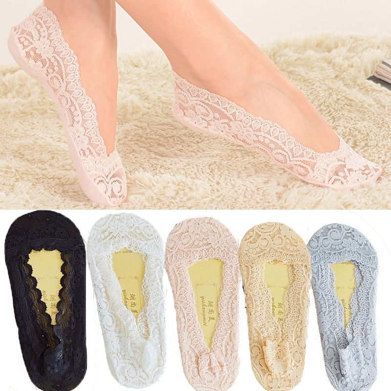 Đôi Vớ Thuyền Không Trượt Thoáng Khí Bằng Silicone Cho Nữ