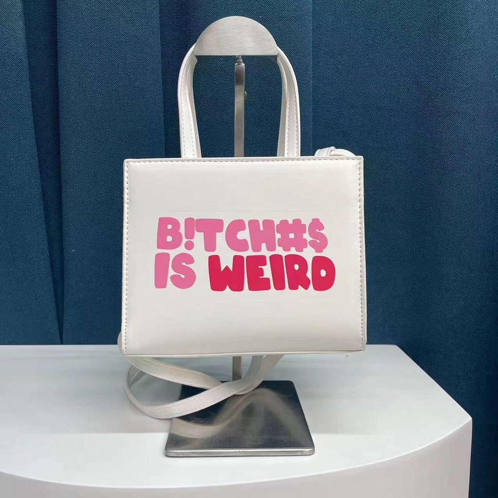 Túi Xách JASMIN NOIR Da PU Dáng Vuông Nhỏ In Chữ Thời Trang Cho Nữ