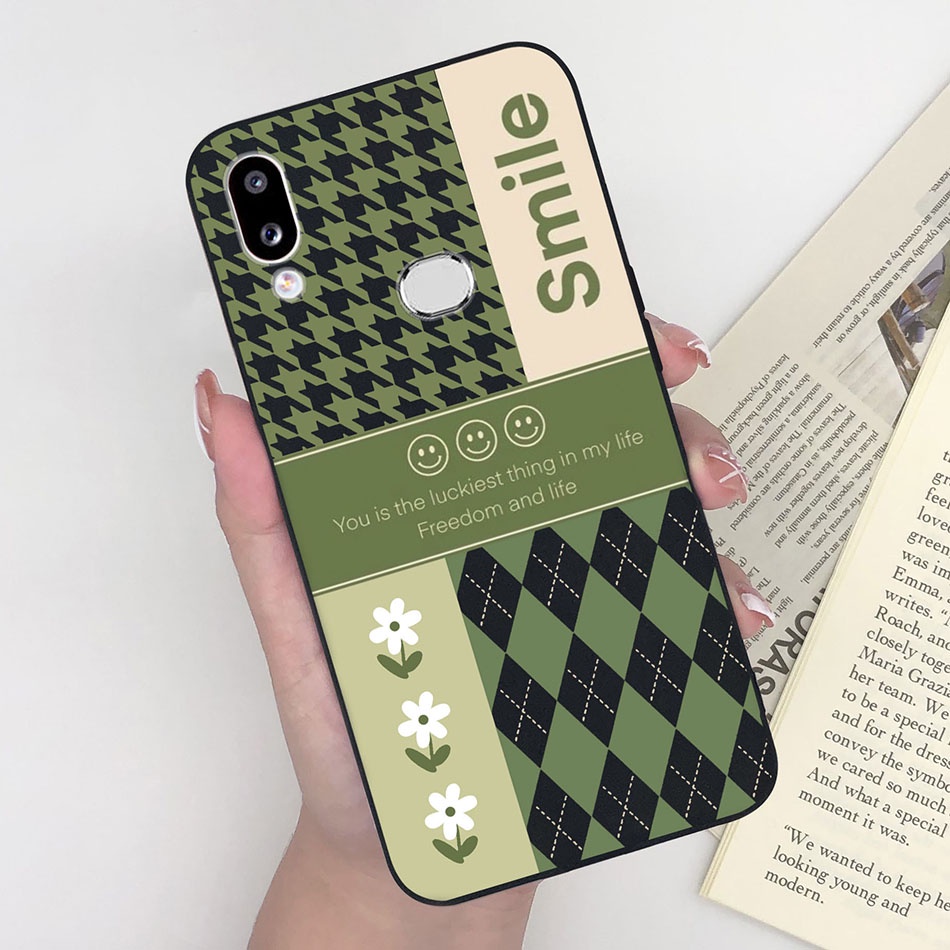 Ốp Điện Thoại Silicone Mềm Nhám Siêu Mỏng Họa Tiết Hoa Cho Samsung Galaxy A10s M01s Samsung A 10s M 01s