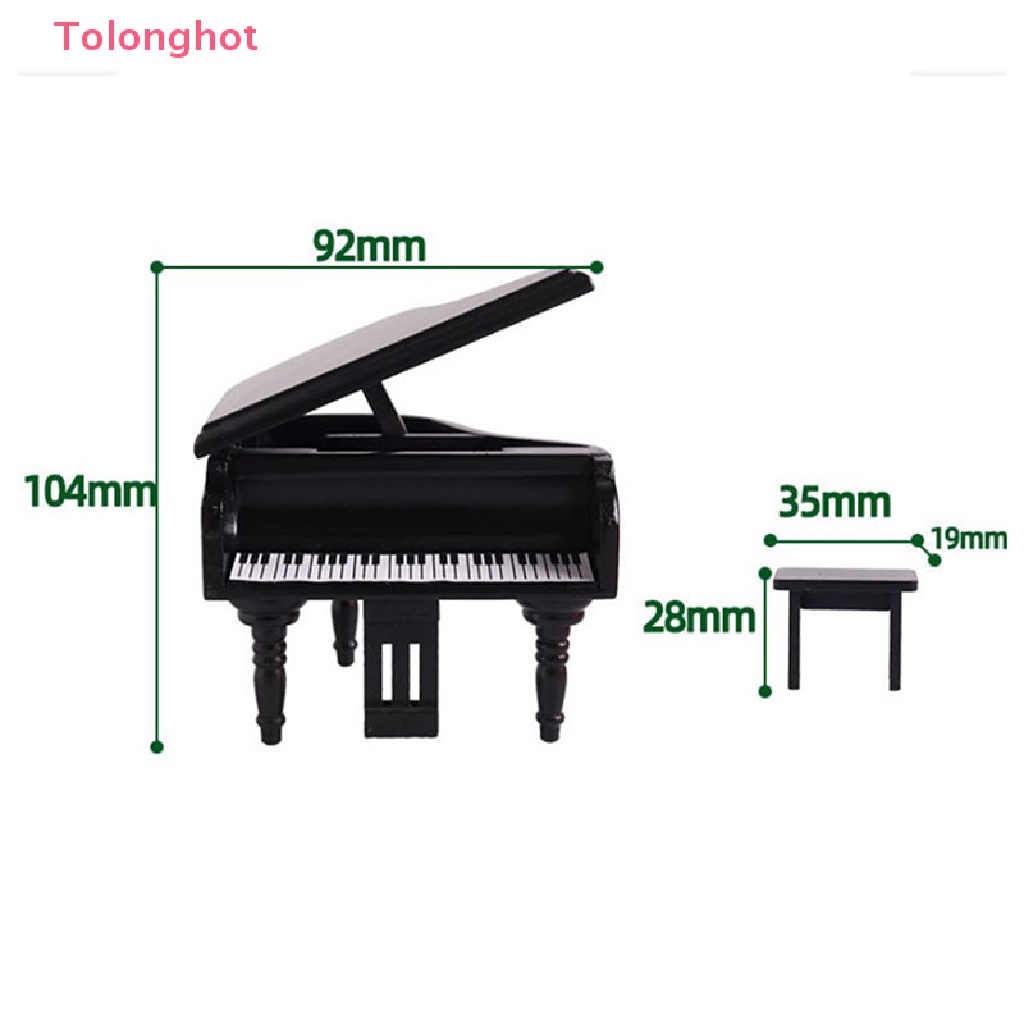 Mô Hình Đàn Piano Trắng Đen Tỉ Lệ 1: 12 Trang Trí Nhà Búp Bê