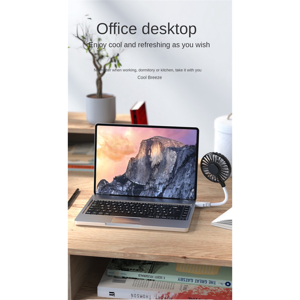 AUBESS Quạt Usb Làm Mát Tiện Ích Linh Hoạt Yên Tĩnh Điều Chỉnh Xoay 360 Độ Mùa Hè Để Bàn Văn Phòng Máy Tính Xách Tay