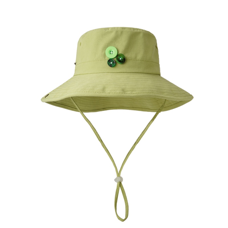 Nón Tai Bèo Vành Rộng Phối Nút Độc Đáo Phong Cách Hàn Quốc Thời Trang Mùa Hè Cho Nam Và Nữ