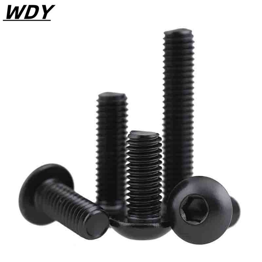 Vít Lục Giác Nửa Đầu Tròn Bằng Thép Không Gỉ 304 Màu Đen M5 / M6 / M8