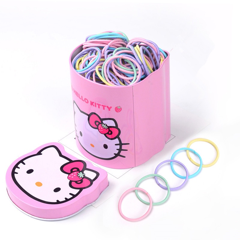Dây Buộc Tóc Cao Su Không Đau Hình Mèo Hoạt Hình Phong Cách Hàn Quốc Cho Bé Gái