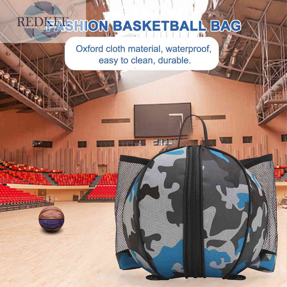 Túi Đựng Bóng Rổ Hình Tròn Bằng Vải Oxford Chống Nước Có Khóa Kéo