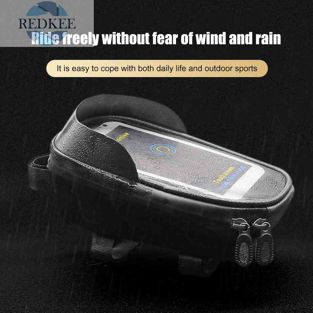 [Bán Chạy!!!]Túi Đựng Điện Thoại 5 Kiểu Vỏ Cứng Chạm Cảm Ứng Màn Hình Gắn Khung Trước Xe Đạp MTB